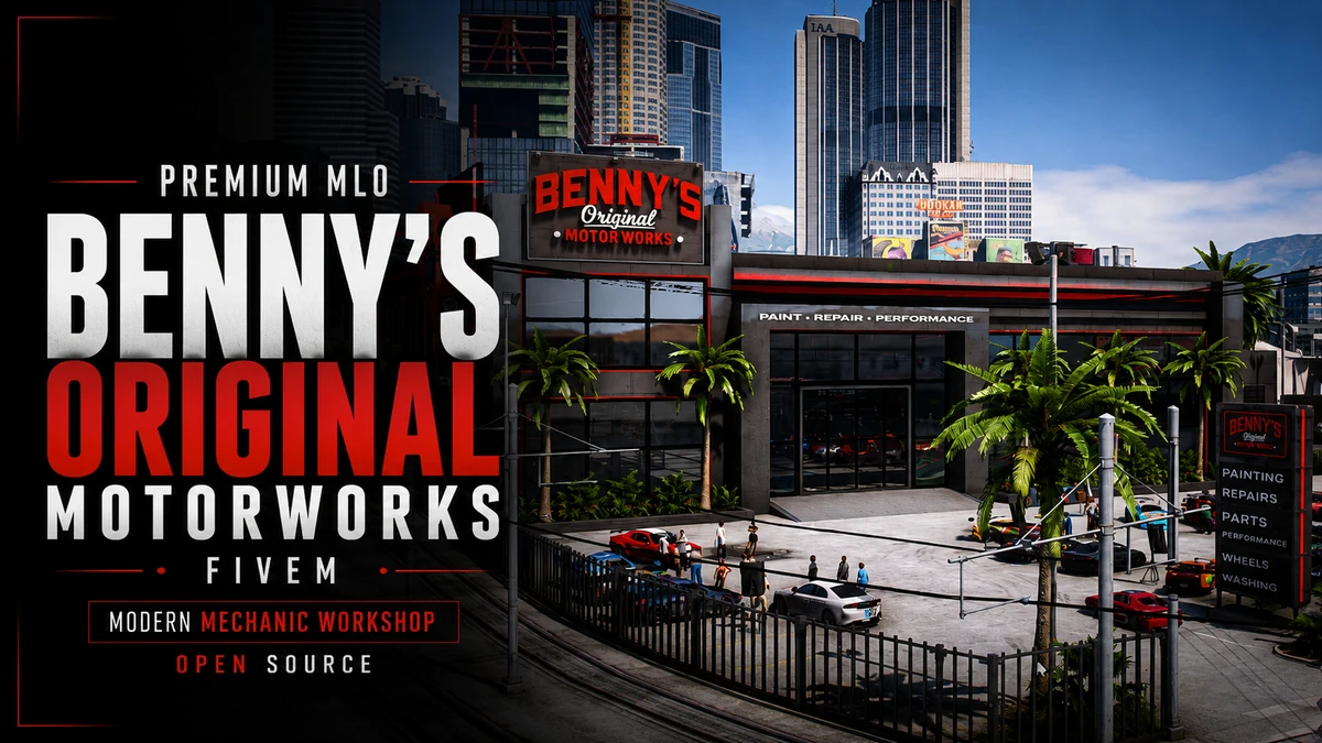 Benny’s Original Motorworks MLO FiveM | Modern Mechanic Workshop | Open Source